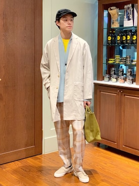 「アイテム（スリッポン）」を使った、Yusuke Nakajimaさん（メンズ・176cm・20代）の春コーディネート