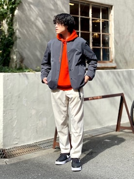 「AIR FORCE 1」｜「アイテム（ブルゾン）」を使った、Yusuke Nakajimaさん（メンズ・176cm）の冬コーディネート