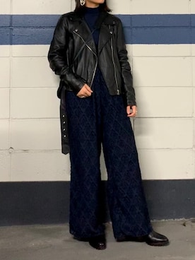 「FOREVER 21」｜「アイテム（ライダースジャケット）」を使った、ta_______coさん（レディース・160cm）の春コーディネート