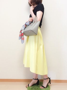 「アイテム（バンダナ/スカーフ、シルバー系）」を使った、amiさん（レディース・167cm）の夏コーディネート