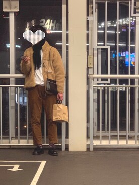 「JUNRED（ジュンレッド）のアイテム（ボディバッグ/ウエストポーチ）」を使った、さかがみさん（メンズ・180cm）の冬コーディネート