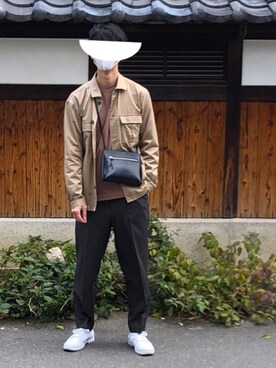 「JUNRED（ジュンレッド）のアイテム（ボディバッグ/ウエストポーチ）」を使った、さかがみさん（メンズ・180cm）の春コーディネート