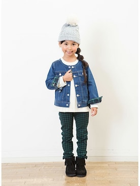 「アイテム（カーディガン/ボレロ）」を使った、KPOfｆicialさん（キッズ・110cm）の秋コーディネート