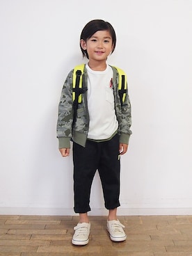 「KP DECO（ケーピーデコ）のアイテム（バッグ）」を使った、KPOfｆicialさん（キッズ・110cm）の春コーディネート