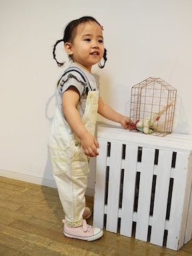 「アイテム（オールインワン・サロペット）」を使った、KPOfｆicialさん（キッズ・90cm）の春コーディネート