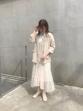W Closet ダブルクローゼット の レース切替マーメイドスカート スカート Wear