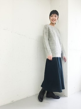 「モヘア」｜rikoさん（レディース・163cm）の冬コーディネート