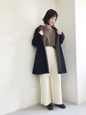 「パイル」｜「アイテム（その他アウター）」を使った、rikoさん（レディース・163cm）の冬コーディネート