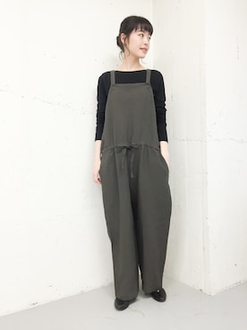 「アイテム（サロペット/オーバーオール）」を使った、rikoさん（レディース・163cm）の春コーディネート