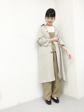 「アイテム（サロペット/オーバーオール）」を使った、rikoさん（レディース・163cm）の春コーディネート