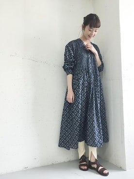 「カシュクールワンピース」｜「アイテム（レッグウェア）」を使った、rikoさん（レディース・163cm）の春コーディネート