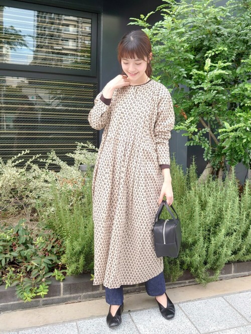 かぐれ（カグレ）の「コットンプリントタックワンピース（ワンピース