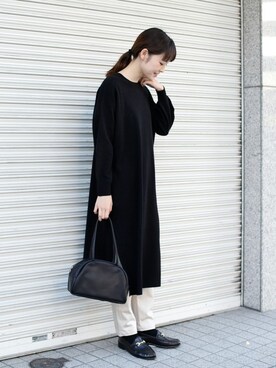 「mormyrus（モルミルス）のアイテム（バッグ）」を使った、rikoさん（レディース・163cm）の冬コーディネート