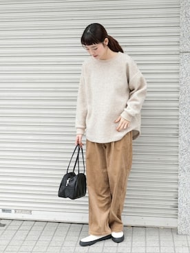 「mormyrus（モルミルス）のアイテム（バッグ）」を使った、rikoさん（レディース・163cm）の冬コーディネート