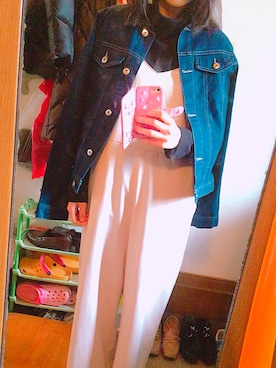 「FUN（ファン）のアイテム（サロペット/オーバーオール）」を使った、ろばさん（レディース・155cm）の春コーディネート