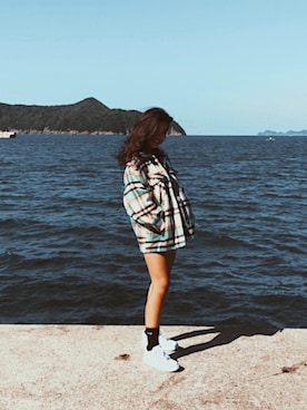 「ZARA（ザラ）のアイテム（ジャケット/アウター、グリーン系）」を使った、marino🪸🫧さん（レディース・156cm）の秋コーディネート