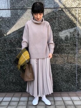 米島 香織さん（レディース・161cm）の冬コーディネート