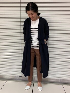 「green label relaxing（グリーンレーベルリラクシング）のアイテム（その他アウター）」を使った、米島 香織さん（レディース・161cm）の春コーディネート