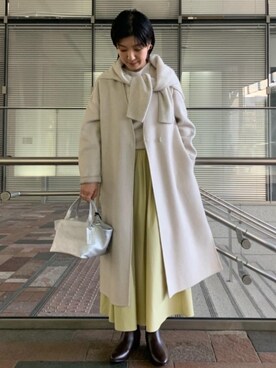 「一押しのアウタースタイル」｜「アイテム（その他アウター）」を使った、米島 香織さん（レディース・162cm）の冬コーディネート
