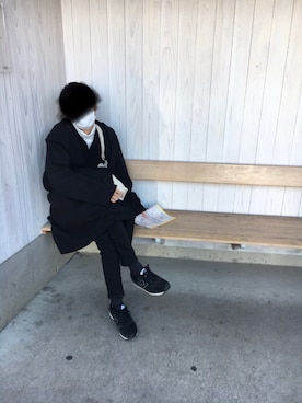 「Lui's（ルイス）のアイテム（ステンカラーコート）」を使った、まっちー☻さん（メンズ・168cm）の冬コーディネート