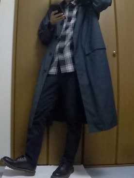 「アイテム（ステンカラーコート）」を使った、まっちー☻さん（メンズ・168cm・20代）の秋コーディネート