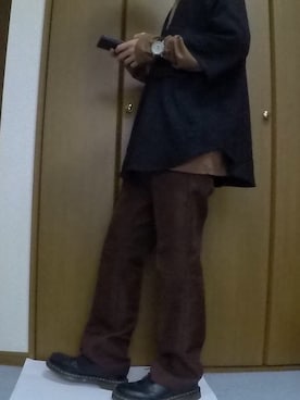 「ブラウン×ブラック」｜まっちー☻さん（メンズ・168cm）の秋コーディネート