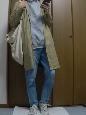 「春めきシューズ」｜「アイテム（チェスターコート）」を使った、まっちー☻さん（メンズ・168cm）の春コーディネート