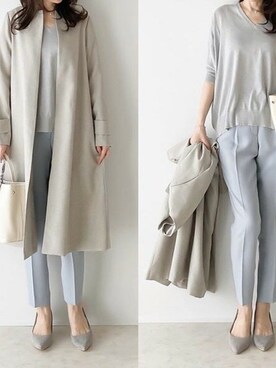 「アイテム（パンプス、グレー系）」を使った、VIVIAN COLLECTIONさん（レディース・160cm）の春コーディネート