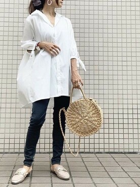 「ビットローファー」｜「アイテム（サンダル）」を使った、VIVIAN COLLECTIONさん（レディース・160cm）の夏コーディネート