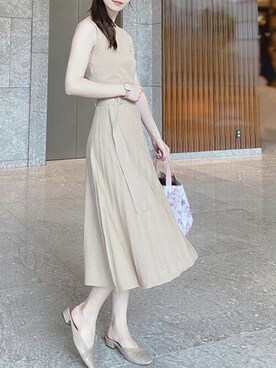 「二ットワンピース」｜VIVIAN COLLECTIONさん（レディース・160cm）の夏コーディネート