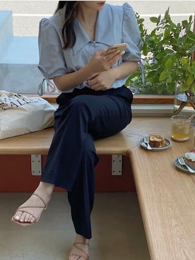 「ナローサンダル」｜VIVIAN COLLECTIONさん（レディース・160cm）の夏コーディネート