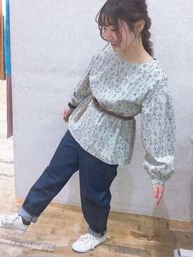 「花柄 トップス」｜nonoさん（レディース・150cm）の春コーディネート