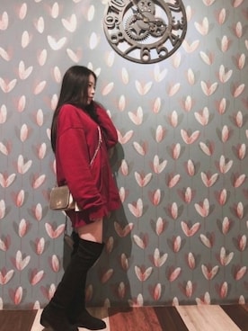 「WINTER STYLE」｜「アイテム（パーカー）」を使った、𝐃𝐞𝐛𝐛𝐲🎀さん（レディース・154cm）の冬コーディネート
