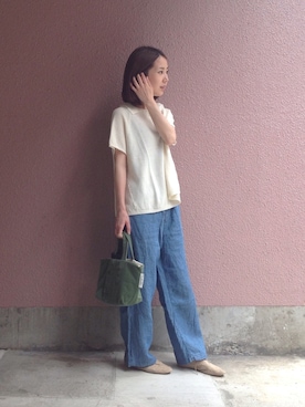 「D.M.G.（ドミンゴ）のアイテム」を使った、Domingo officeさん（レディース・157cm）の夏コーディネート