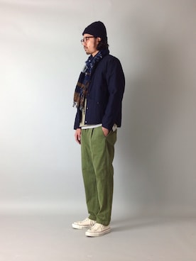 「SPELLBOUND（スペルバウンド）の[SPELLBOUND / スペルバウンド]　サテン起毛ストレッチリラックスイージーパンツ（その他パンツ）」を使った、Domingo officeさん（メンズ・170cm）の秋コーディネート