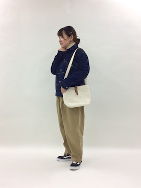 「ドミンゴ」｜「アイテム（デニムジャケット）」を使った、Domingo officeさん（レディース・154cm）の秋コーディネート