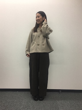 「OMNIGOD（オムニゴッド）のアイテム（パンツ）」を使った、Domingo officeさん（レディース・157cm）の秋コーディネート