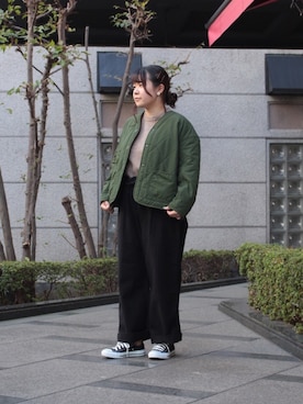 「OMNIGOD（オムニゴッド）のアイテム（ダウンジャケット/コート）」を使った、Domingo officeさん（レディース・154cm）の秋コーディネート
