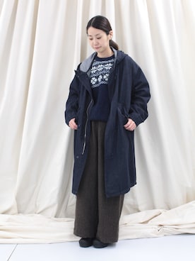 「OMNIGOD（オムニゴッド）のアイテム（パンツ）」を使った、Domingo officeさん（レディース・157cm）の冬コーディネート