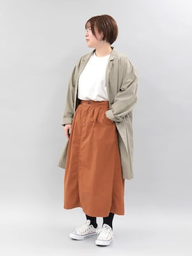 「タックスカート」｜「アイテム（その他アウター）」を使った、Domingo officeさん（レディース・154cm）の冬コーディネート