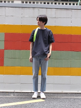 「SPELLBOUND（スペルバウンド）のアイテム（トップス）」を使った、Domingo officeさん（メンズ・175cm）の夏コーディネート