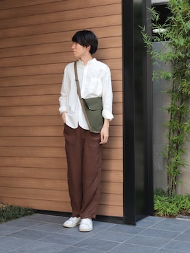 「SPELLBOUND（スペルバウンド）のアイテム（トップス）」を使った、Domingo officeさん（メンズ・176cm）の夏コーディネート