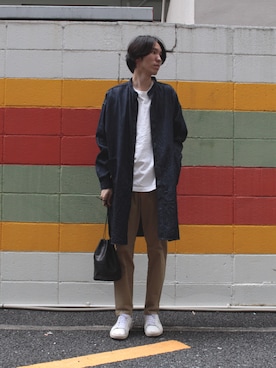 「アイテム（チノパンツ）」を使った、Domingo officeさん（メンズ・176cm）の夏コーディネート