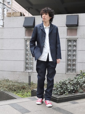 「OMNIGOD（オムニゴッド）のアイテム（ジャケット/アウター）」を使った、Domingo officeさん（メンズ・176cm）の冬コーディネート
