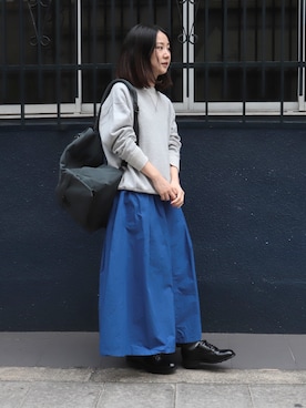 「アイテム（バックパック/リュック、グレー系）」を使った、Domingo officeさん（レディース・157cm）の冬コーディネート