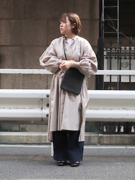 「ドミンゴ」｜「アイテム（シャツワンピース）」を使った、Domingo officeさん（レディース・154cm）の春コーディネート