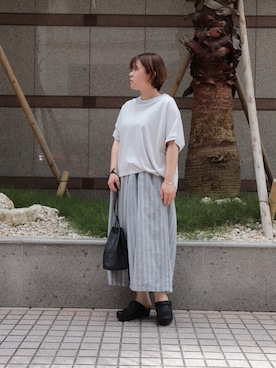 「ドミンゴ」｜「アイテム（スリッポン）」を使った、Domingo officeさん（レディース・154cm）の夏コーディネート