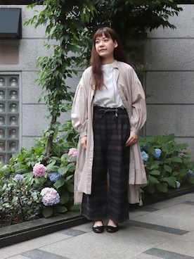 「ドミンゴ」｜「アイテム（シャツワンピース）」を使った、Domingo officeさん（レディース・158cm）の夏コーディネート
