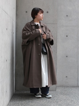 「BASISBROEK（バシスブルック）のアイテム（その他アウター）」を使った、Domingo officeさん（レディース・154cm）の冬コーディネート