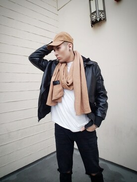「CUSTOM MADE（カスタムメイド）のアイテム」を使った、Shadez Marcé ☑️さん（メンズ・180cm）の冬コーディネート